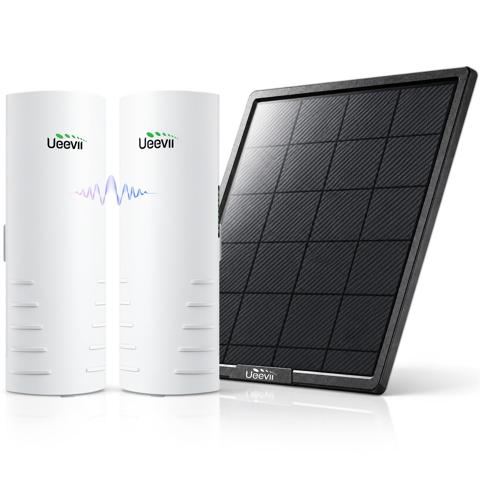 UeeVii 2.4GHz Wireless Bridge Outdoor, Long Range WiFi Bridge for Barn, Garage, Shop, 100Mbps Ports, 100Mbps Data Rate, IP65 Waterproof, Plug & Play Point to Point CPE, 2-Pack