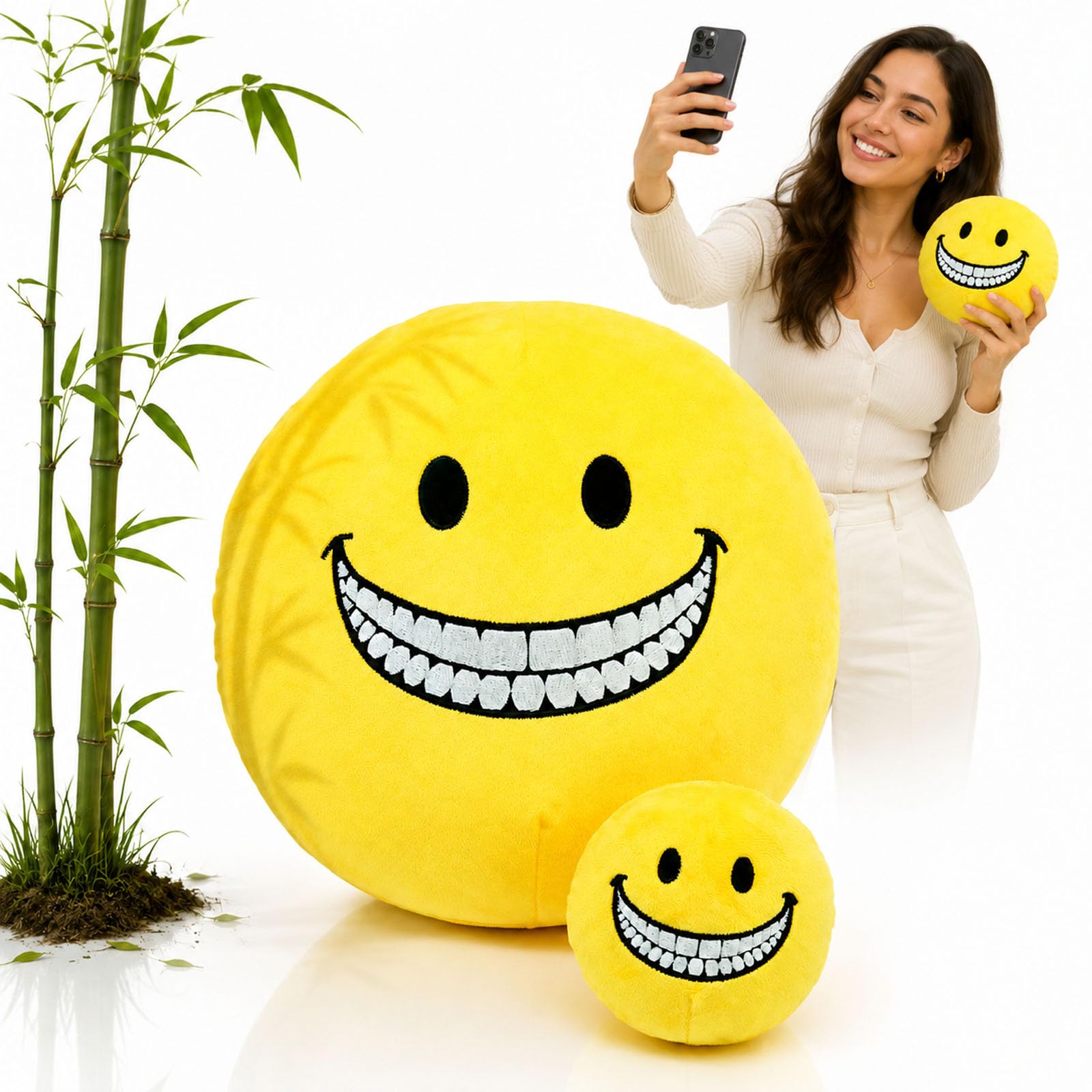 2026 Smiley Face Plush Toy,2PCS Soft Toys Horror ARG Stuffed Dolls 10" (#A)