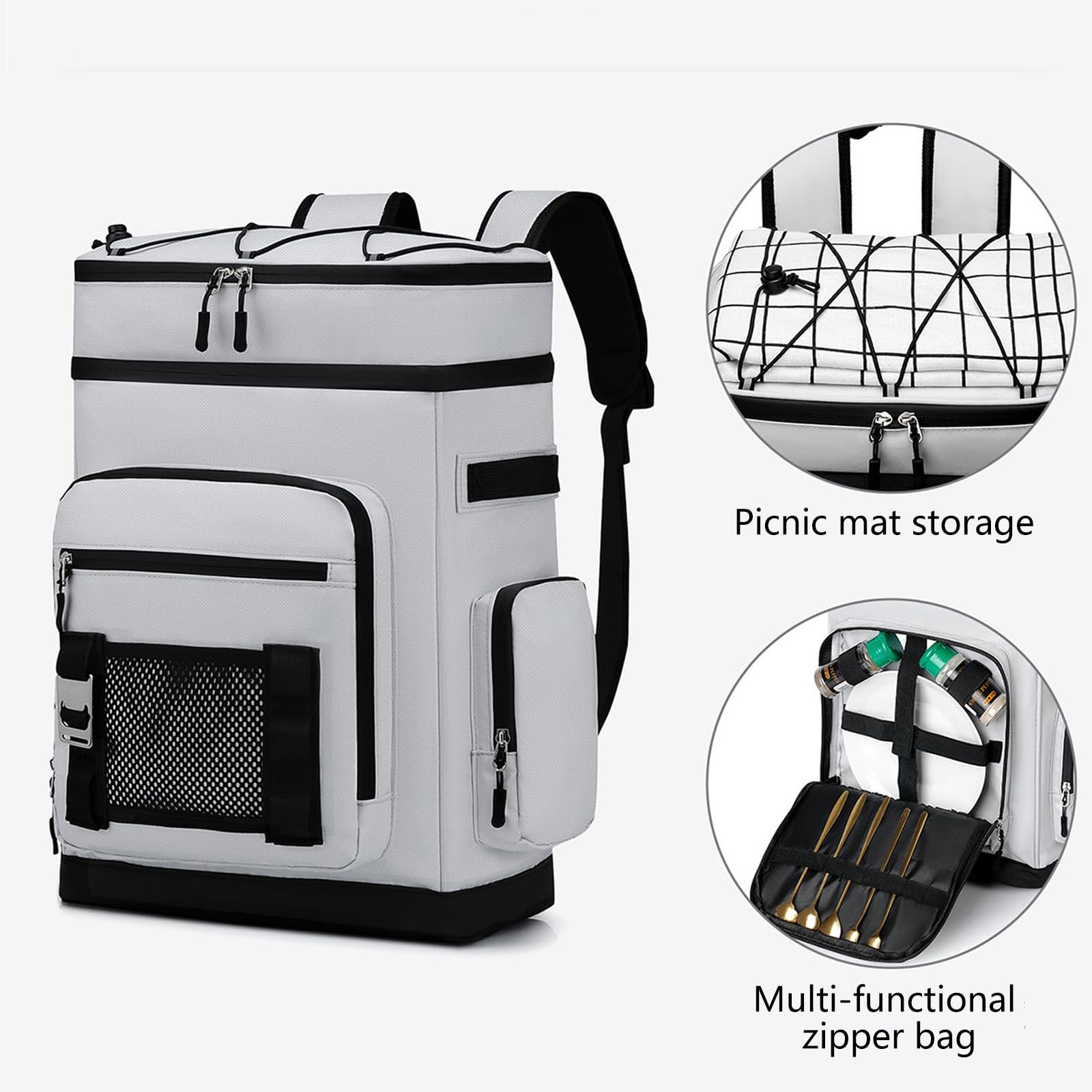 Pratico zaino a controllo della temperatura con tasche ad accesso rapido e apertura integrata per attività di viaggio, zaino da escursionismo