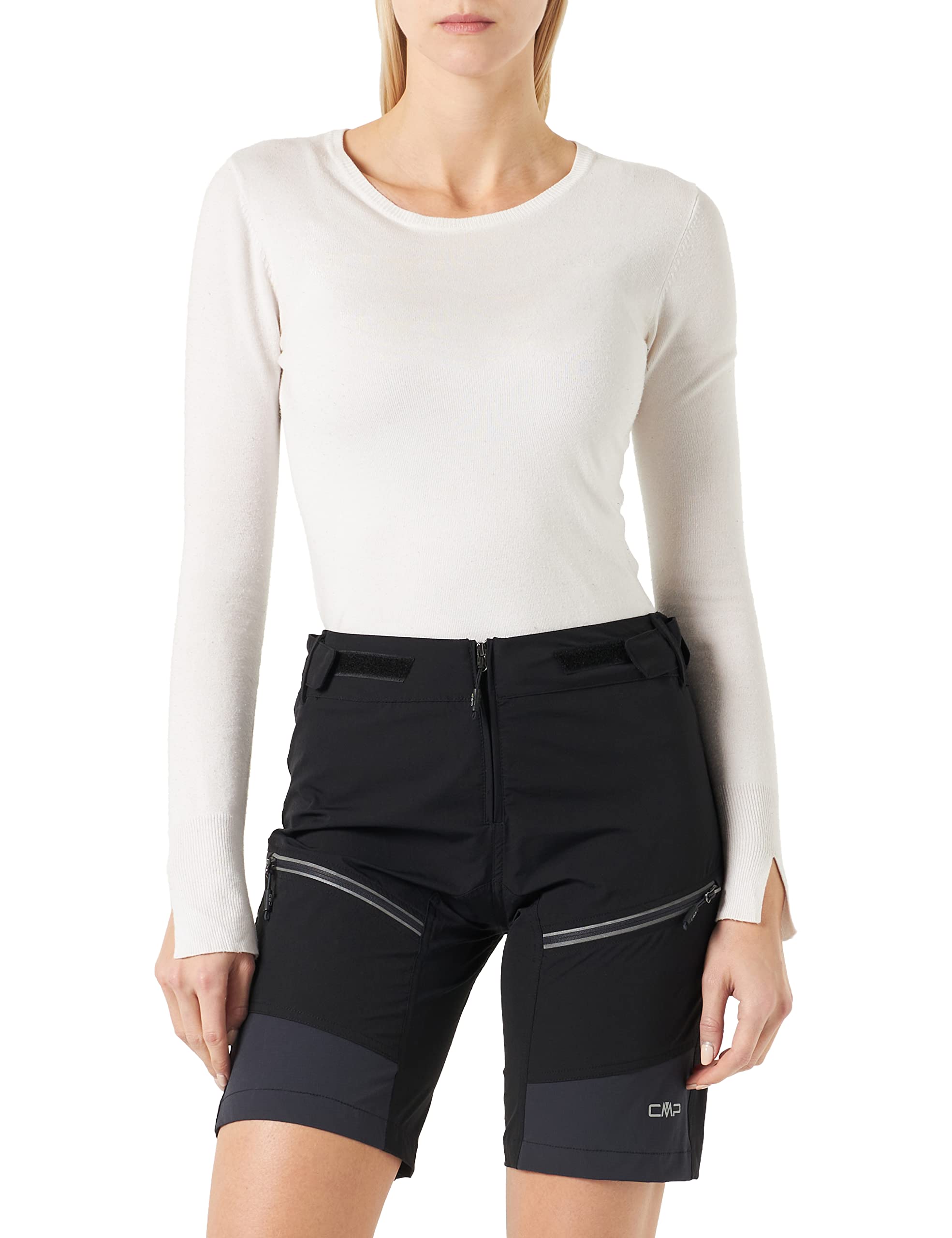 CMP Women's Freebike Shorts, Womens, Trousers, 38C9036, Antracite-Nero, 34 (EU)