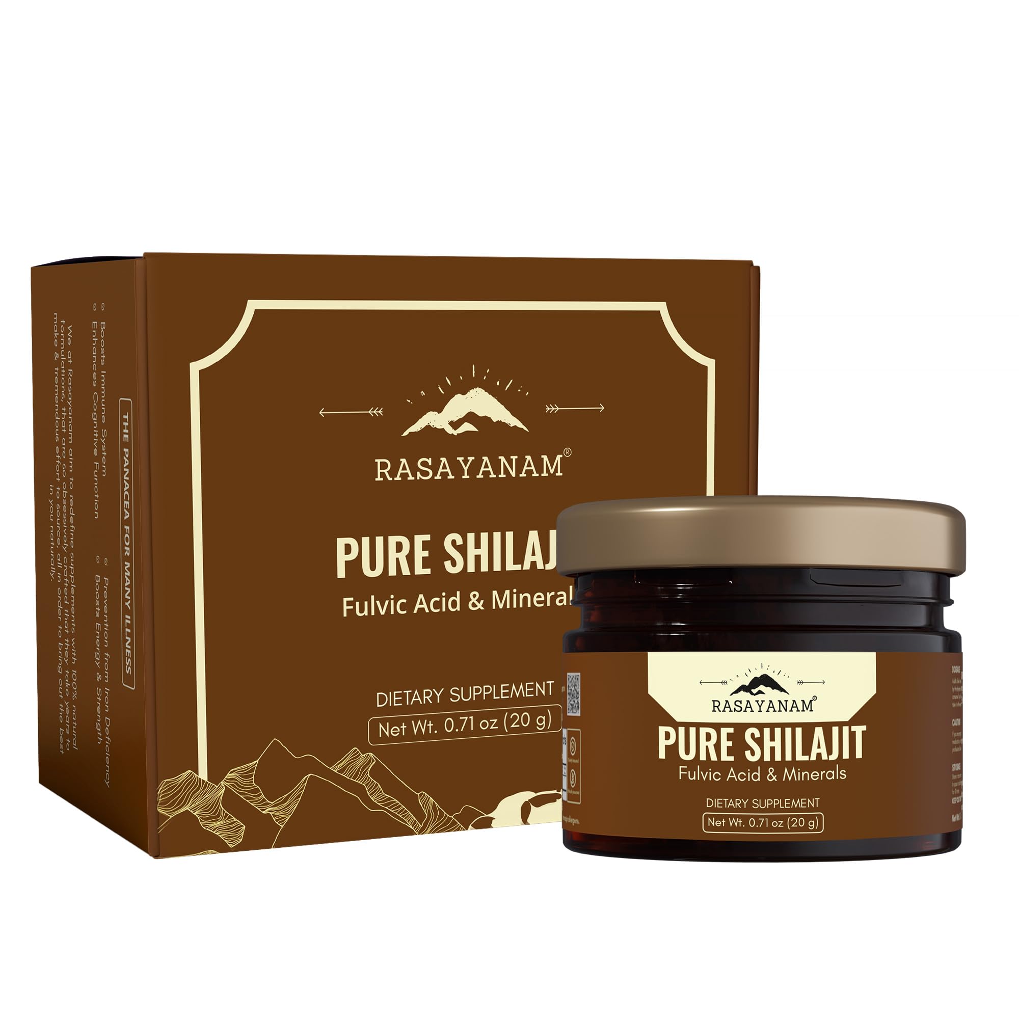 Pure Himalayan Shilajit Resin | Highly Purified with 75% Fulvic Acid & 80+ Trace Minerals | Supports Energy, Stamina, Strength & Recovery | 20 gm