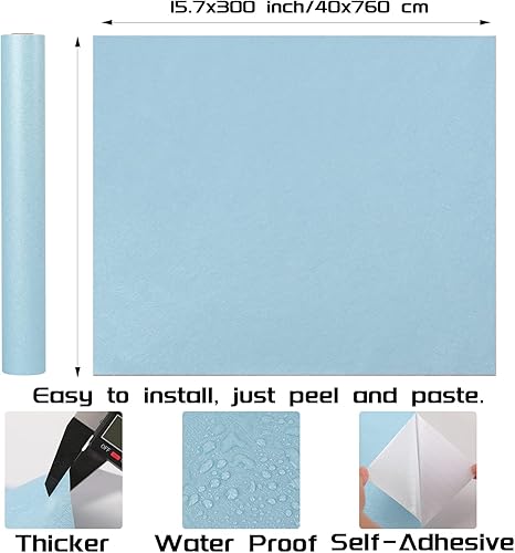 Miniatura 8 de LOVADA Papel tapiz autoadhesivo de tela de hierba verde de 15.7 x 98 pulgadas, papel tapiz autoadhesivo para despegar y pegar, fácil de pegar, papel