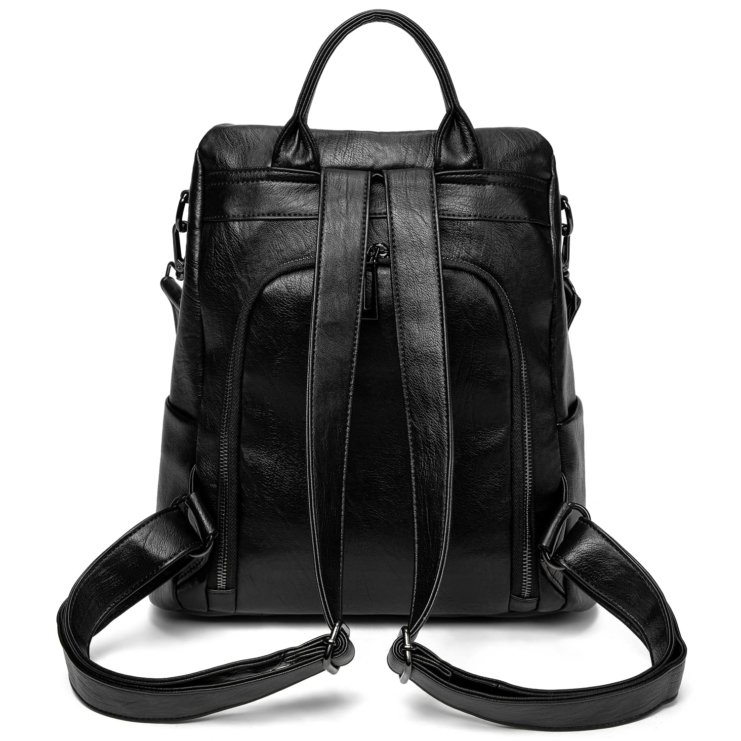 Mochila Antirrobo Mujer de PU Cuero Suave, Bolsa Casual Escolar con Correa de Hombro Extraíble como Bolsa Bandolera, Elegante Impermeable Grand Capacidad para Trabajo Oficina Escuela Viaje