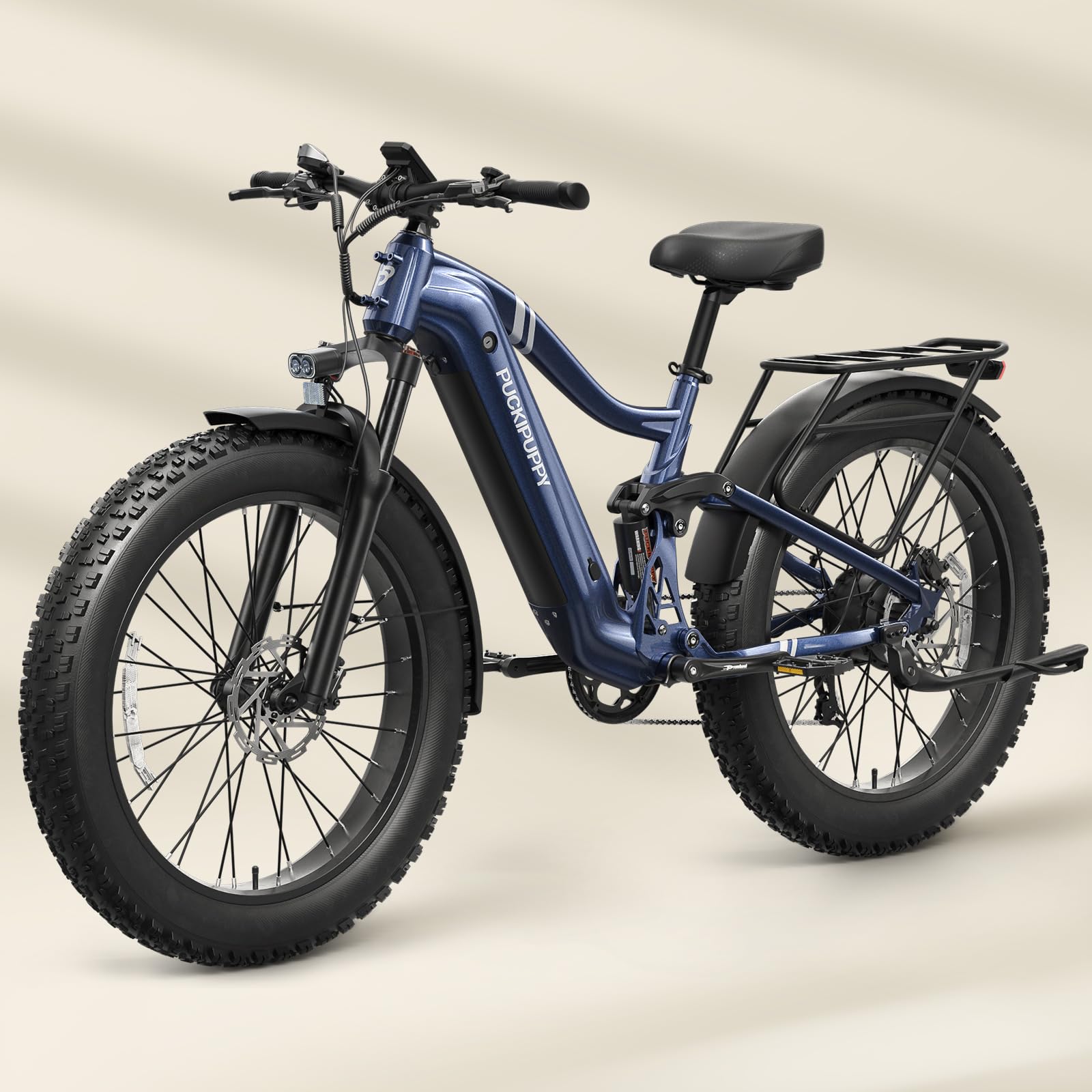 Boxer Electric Bike for Adults 960W, 48V 20AH Battery Ebike, Full Suspension 26" Fat Tire E Bike, 28MPH 80Miles Range Mountain Electric Bicycle, 7 Speed Hydraulic Disc Brakes