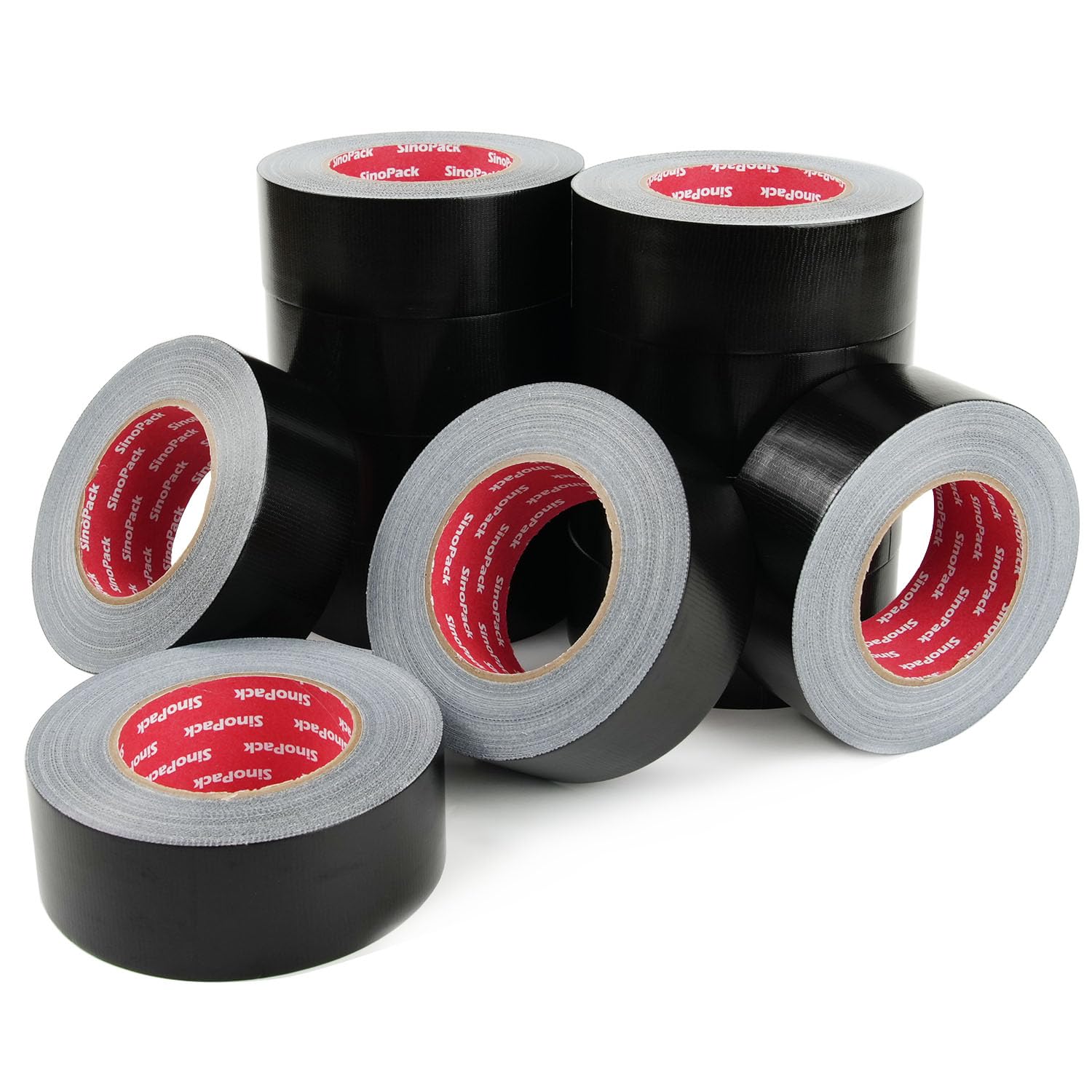 Heavy-Duty Duct Tape, 48mm x 45 Yard Black Duct Tape Bulk 6-Pack Total 540yds– All-Purpose Cloth Backing Black Tape for General Maintenance, Moving & Storage Sealing