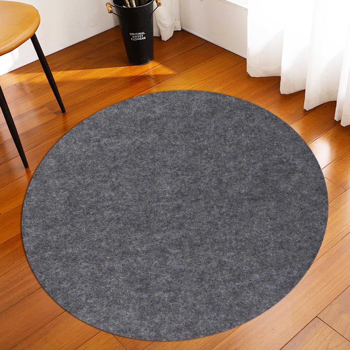 Tapis rond imperméable de 1,5 m - Antidérapant - Pour tous les sols et finitions - Tapis en feutre pour sols en bois dur - Maintient les tapis en place doux et sûrs (5TF)