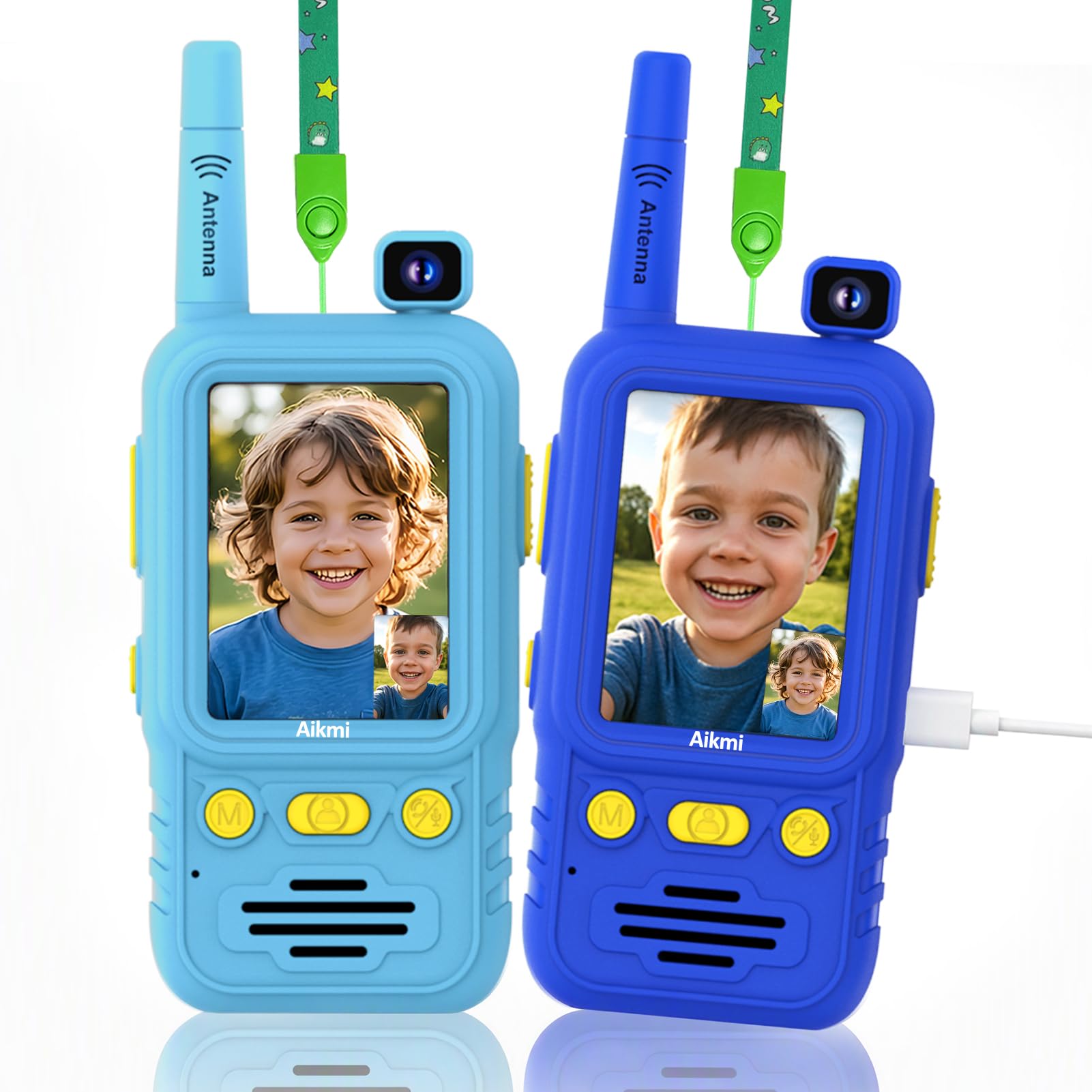 Aikmi Video Walkie Talkies for Kids, Outdoor Toy Boy Gift Blue
