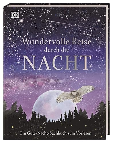 Wundervolle Reise durch die Nacht: Ein Gute-Nacht-Sachbuch zum Vorlesen. Cover mit Silberfolie für Kinder ab 4 Jahren