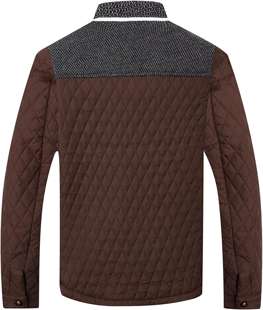 HOOD CREW Men’s Quilted Down Jacket Autumn Winter Coat Lightweight Business Causal Shirt Jacket - Image 2