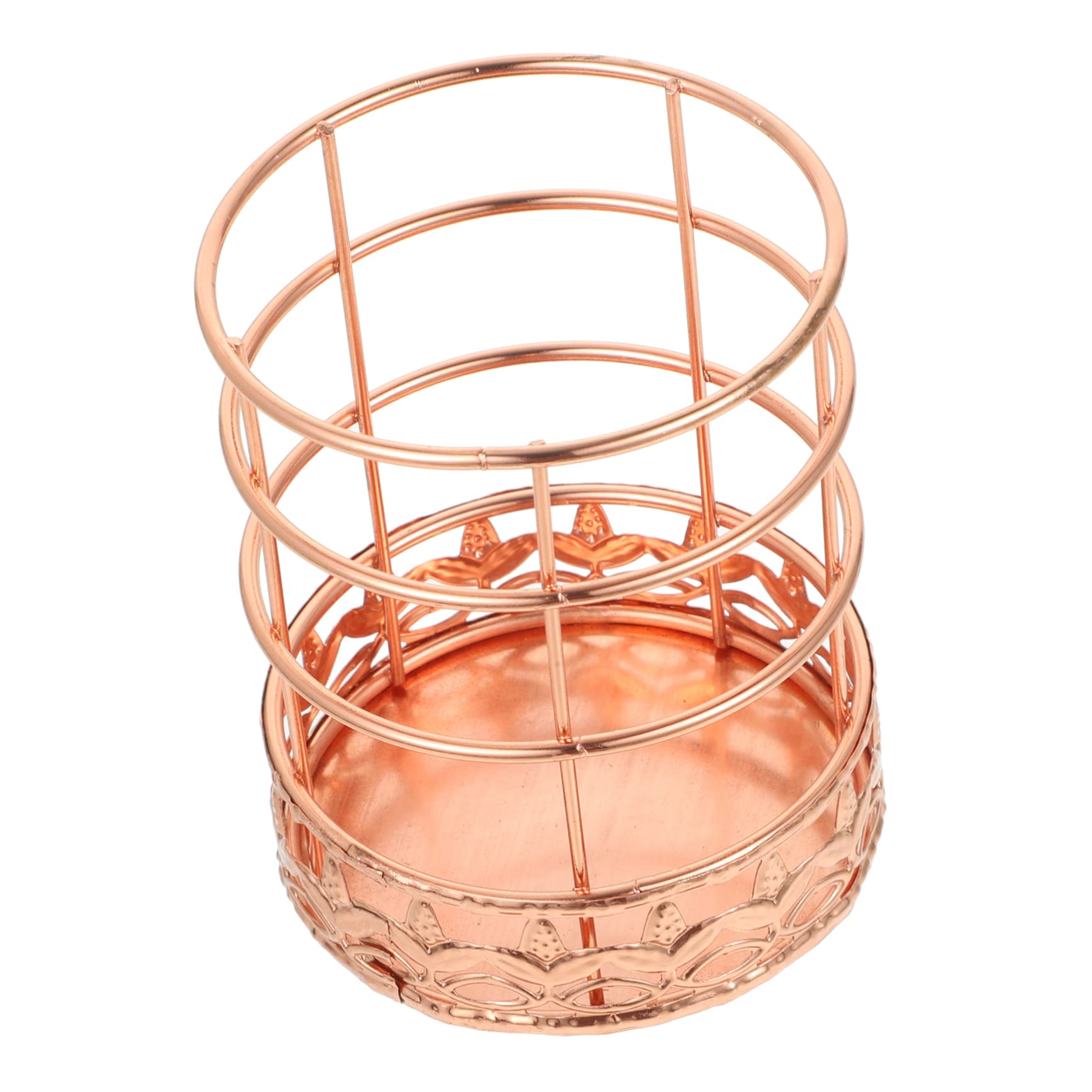 MAGICLULU Portapenne Da Scrivania in Oro Rosa Da 4 Pezzi Organizer Da Scrivania in Metallo Capacità Portapenne E Portamatite Da Ufficio