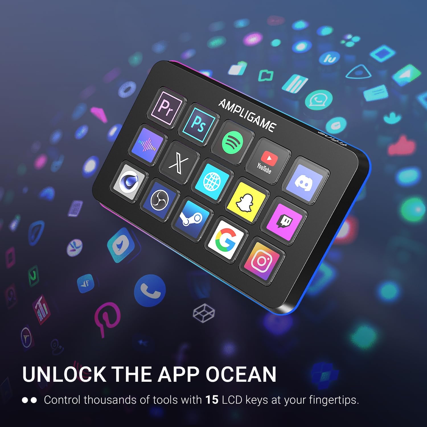 71kNbT0yC8L._AC_SL1500_ Fifine AmpliGame Stream Controller with 15 Macro Keys, Streaming Keyboard with Trigger Actions in OBS/Twitch/YouTube/Streamlabs, Shortcut Buttons Keypad Works with Mac and PC-D6