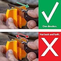 Vista 7 de Smith's CCKS - Afilador de cuchillos de 2 pasos, amarillo, ranuras gruesas y finas preestablecidas de 2 pasos, afilador de cuchillos de mano