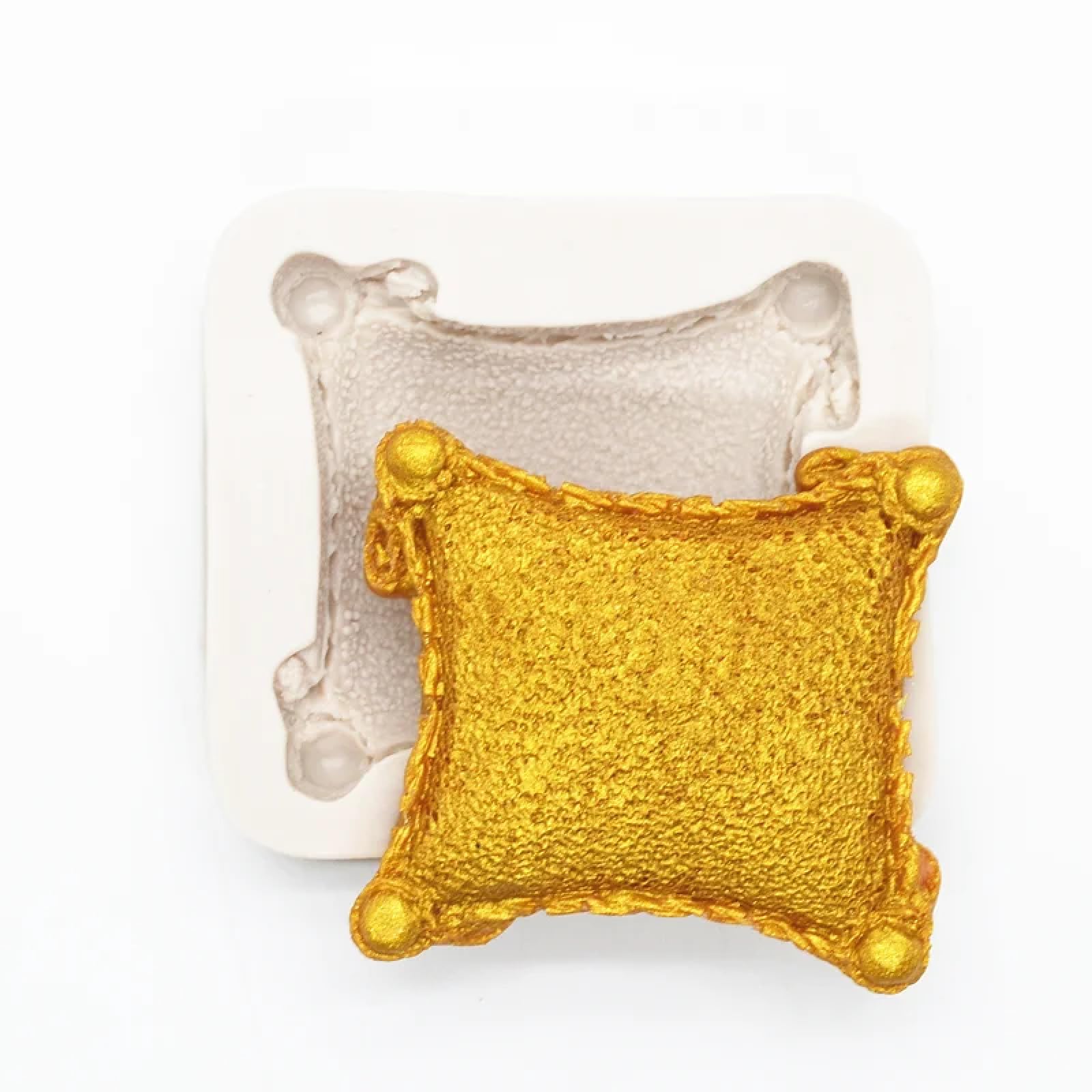 Epoxy Resin Molds,6.5x6x1.5cm Pillow 3D Shape Resin Mold Cake Chocolate Lace Decoration Dessert Mousse Fondant Silicone Moulds Kitchen Baking Tool