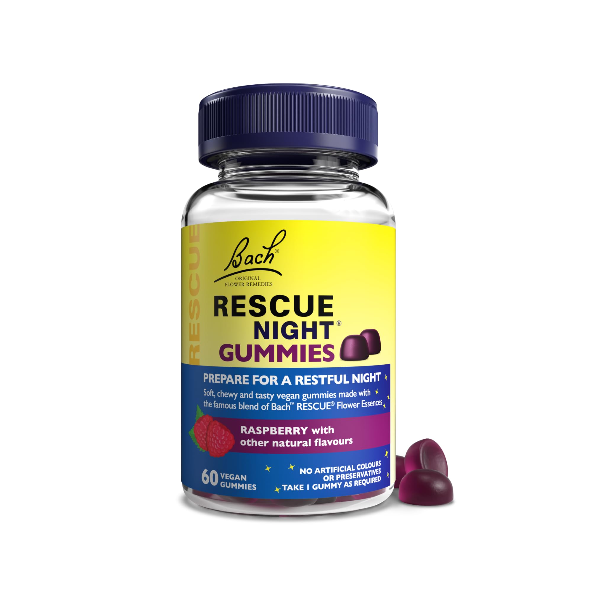 Rescue Night Gummies Raspberry Flavour 60 gummies