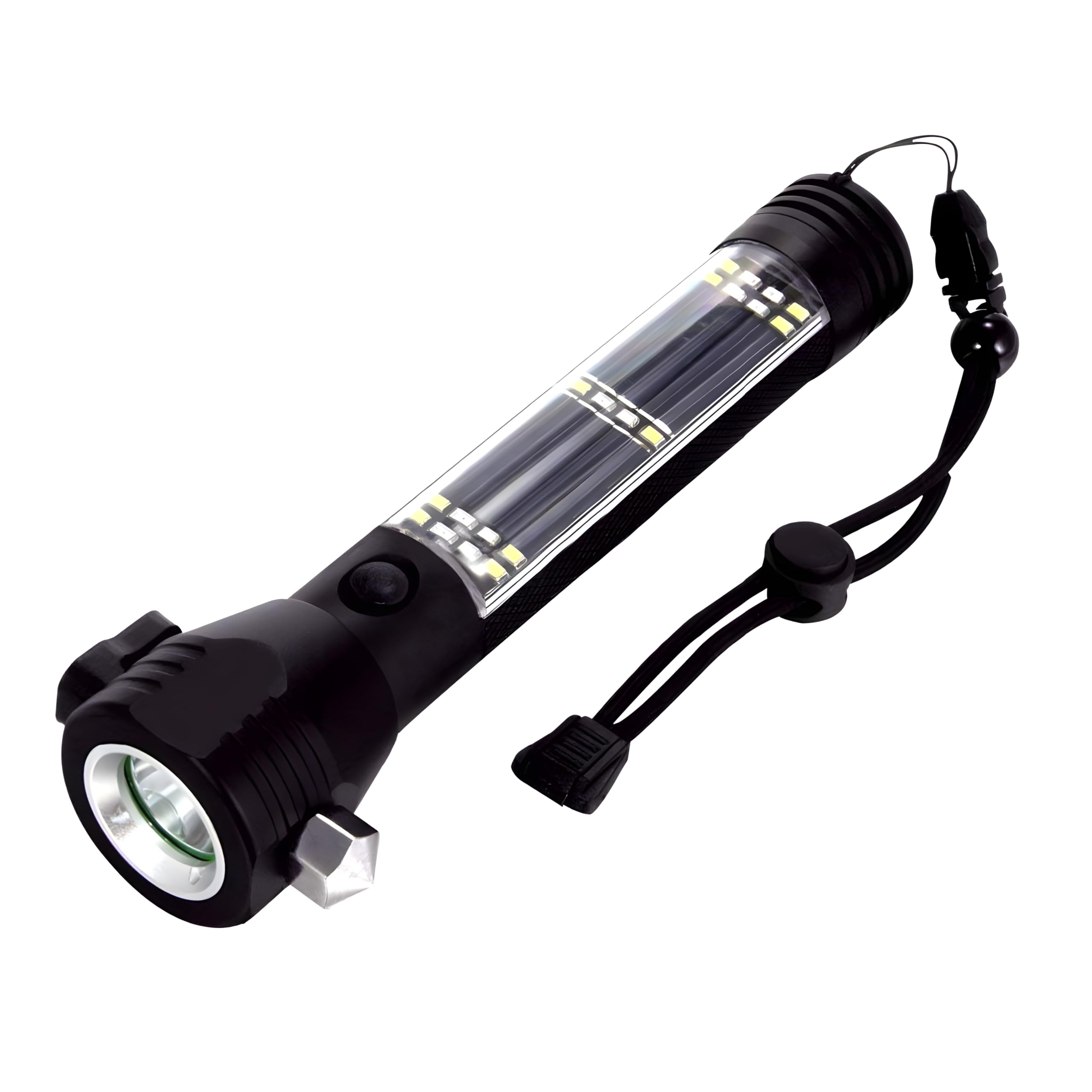 Bellveen Multi Function Flash Light,USB Rechargeable Solar Powered Flashlight with Glass Breaker,Seatbelt Cutter,and Phone Charger | Black | 1 PC (B09R9V461T) Amazon Price History, Amazon Price Tracker