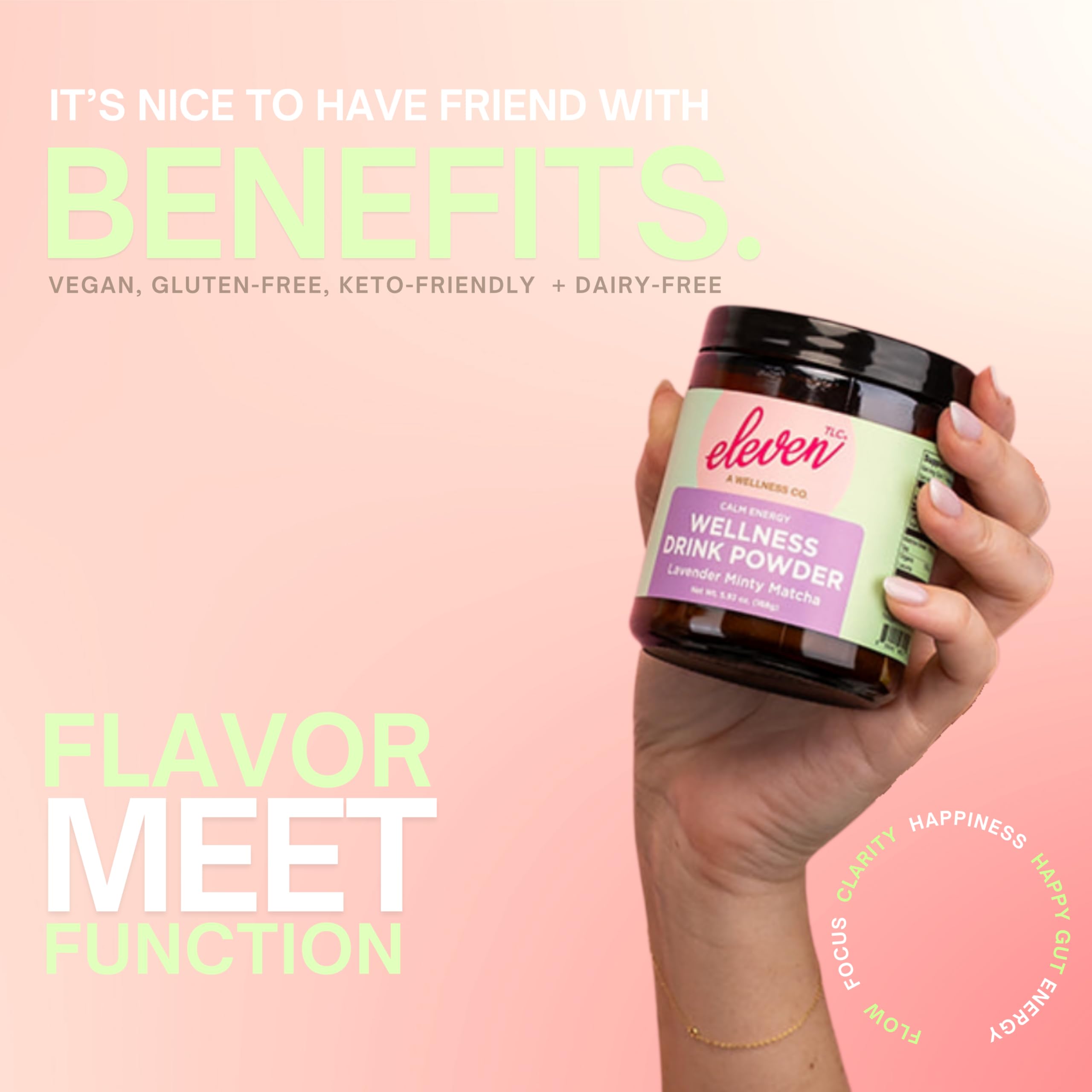 Eleven TLC Mint Lavender Matcha Powder Ceremonial Grade Japanese Green Tea Sugar-Free Wellness Latte Mix with Peppermint Lavender — view 6