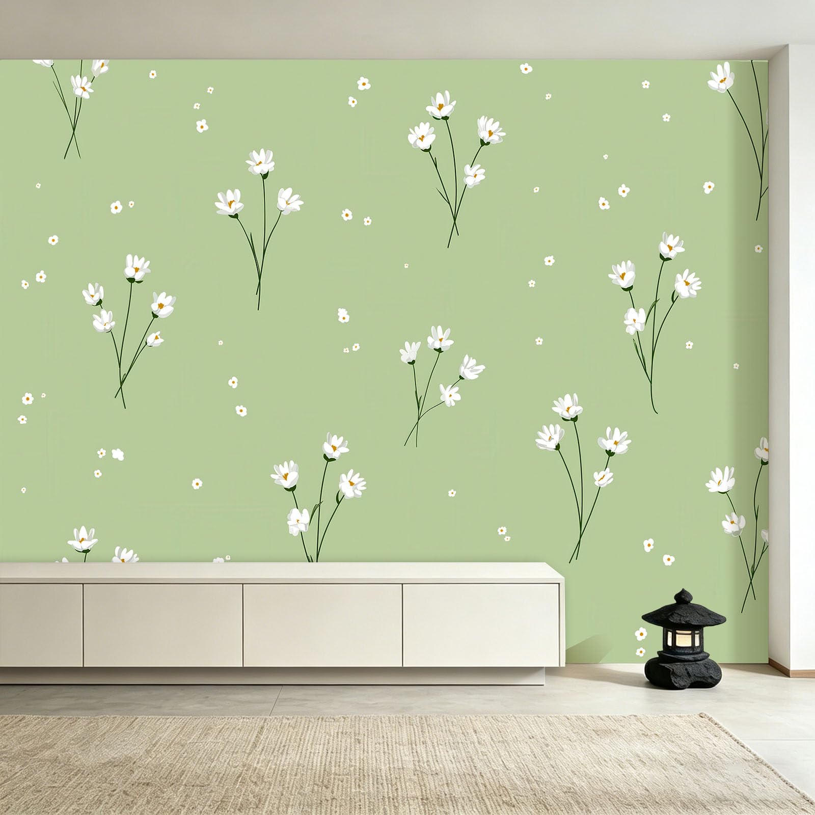 Carta da parati rustica, 250 x 175 cm (larghezza x altezza), carta da parati fotografica per camera da letto, rami di fiori, decorazione per soggiorno, decorazione da parete, carta da parati in