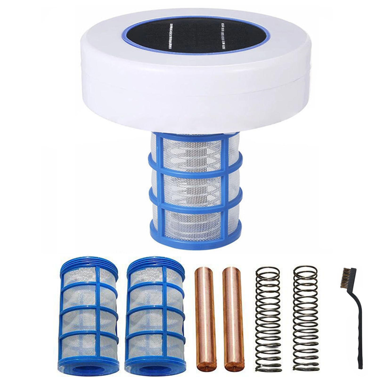 Ioniseur de piscine solaire au cuivre et argent avec deux accessoires pour spa et jacuzzi
