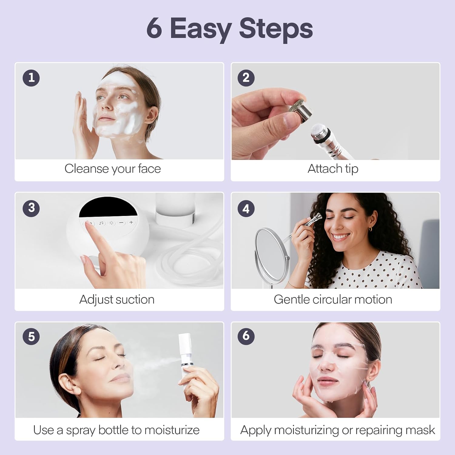 Diamond Micro-dermabrasion Machine, 2 in 1 Dermabrasion Facial Machine for Exfoliation & Blackhead Removal, Home Use Facial Skin Care Device - Image 7