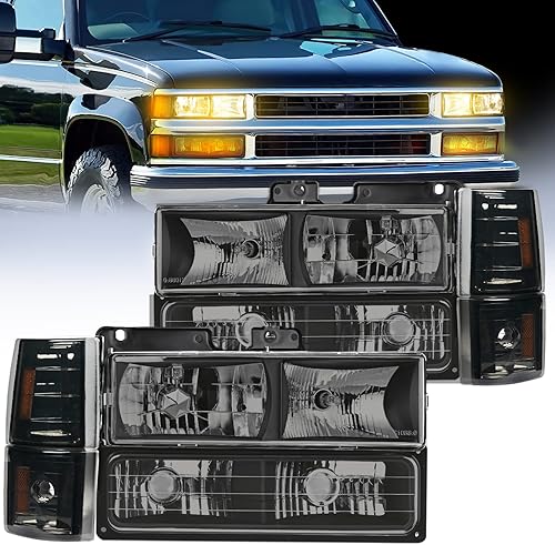 Nilight Conjunto de faros delanteros para GMC C10 Sierra Yukon Chevy Suburban 1994 1995 1996 1997 1998 de repuesto para GMC C10 Sierra Yukon Chevy
