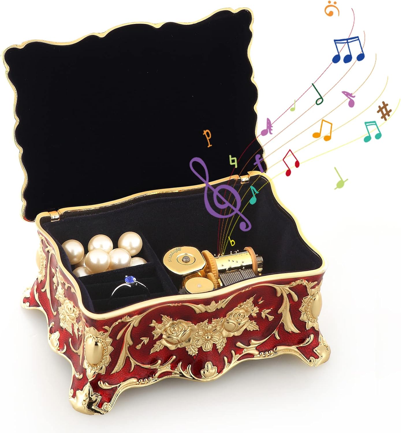 Boutique Embossed Metal Music Box O