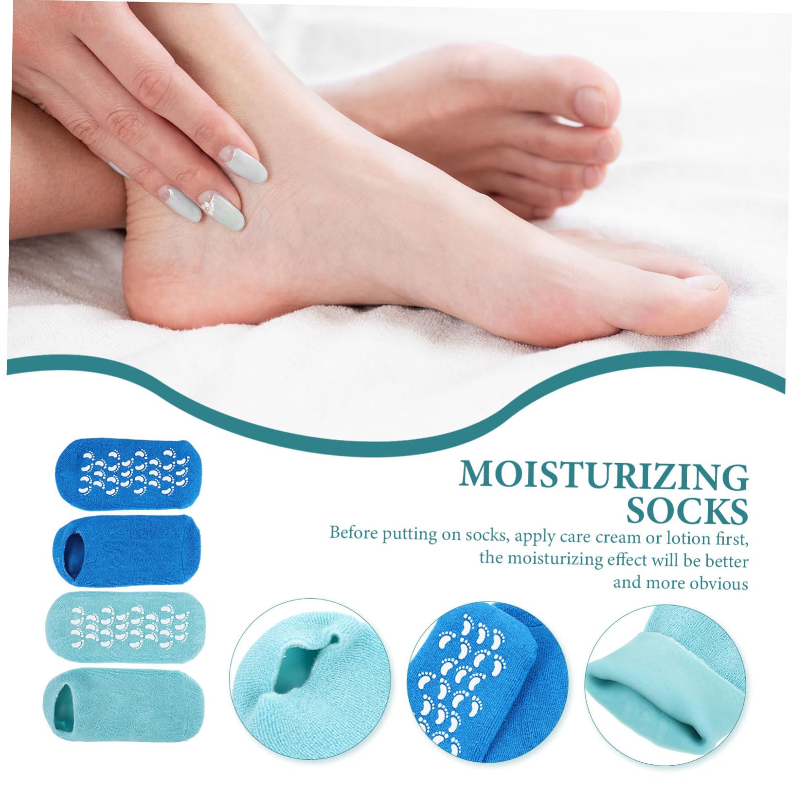 2paia Calzini Idratanti in Gel Con Naturali Calzini Per Pediluvio Morbidi Copri-piedi Riutilizzabili Per Casa e Spa