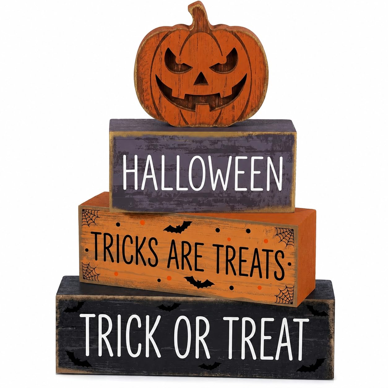 Centre de table rustique Halloween en bois pour éviter les décorations fragiles en plastique