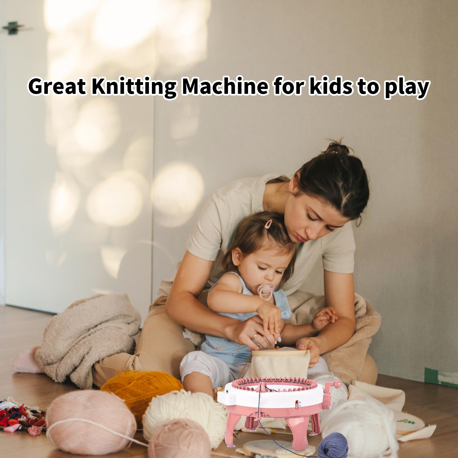 Macchina per lavorare a maglia, macchina per uncinetto, tavola per tessitura ad ago rotante per adulti e bambini, per fai da te, sciarpe, cappelli, calzini (40 aghi)