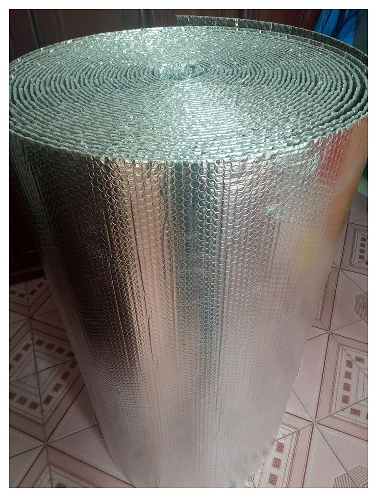 IBOWZ Aislante Térmico Reflexivo Lámina Aislante Burbuja Lámina para radiador Lámina Aislante de Burbujas autoadhesiva, Material Reflectante al Calor, lámina Aislante térmica para áticos, Paredes