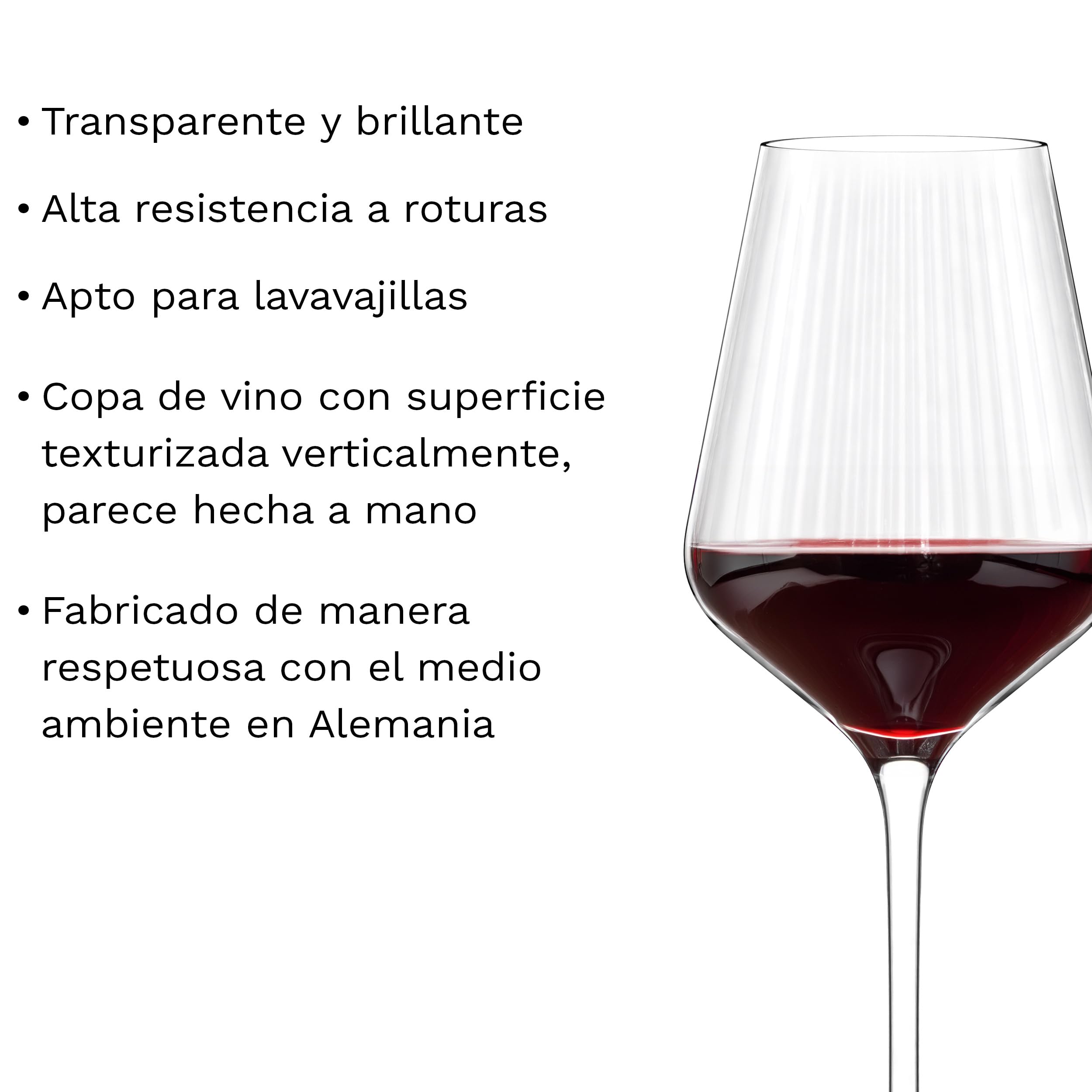 Stölzle Lausitz Copas de Vino Tinto Symphony Set de 6, 570 ml – Copas elegantes para vino tinto – Cristal para desarrollo óptimo de aromas – Apta para lavavajillas & resistente a golpes
