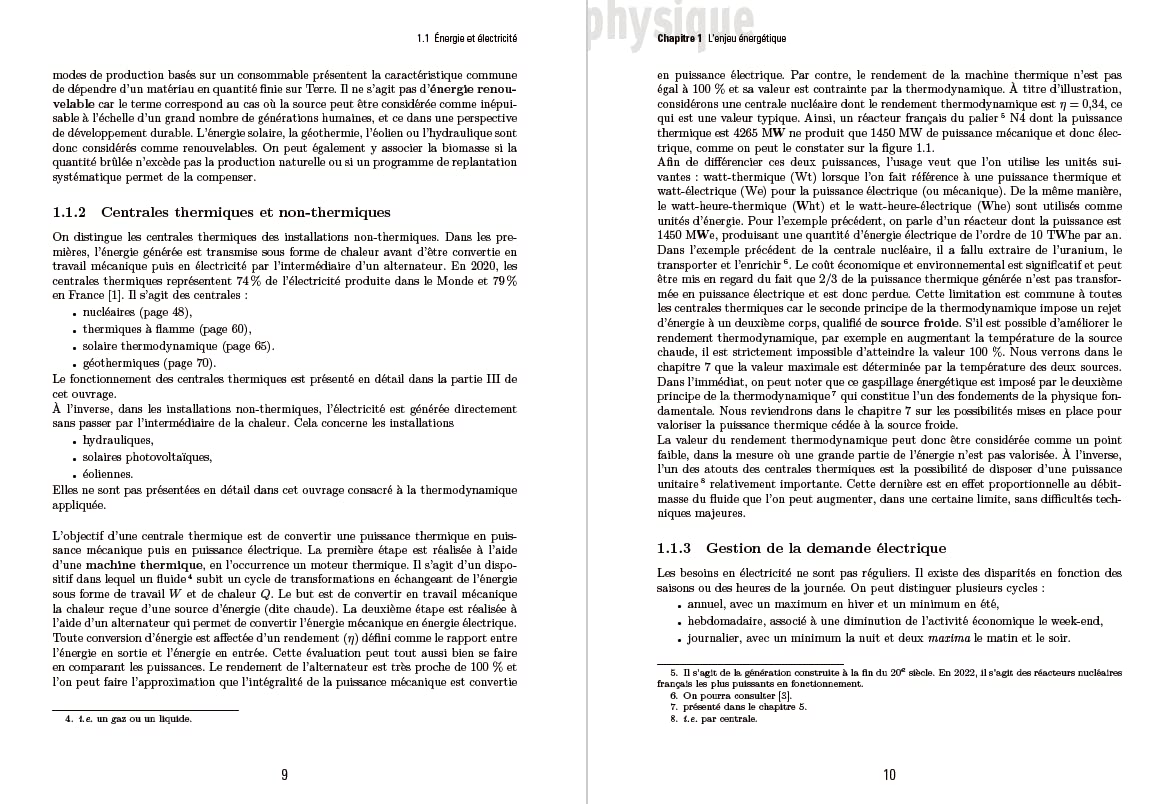 Thermodynamique appliquée à l’énergétique: Cours et exercices corrigés - Licence et maitrise de physique, écoles d'ingénieurs