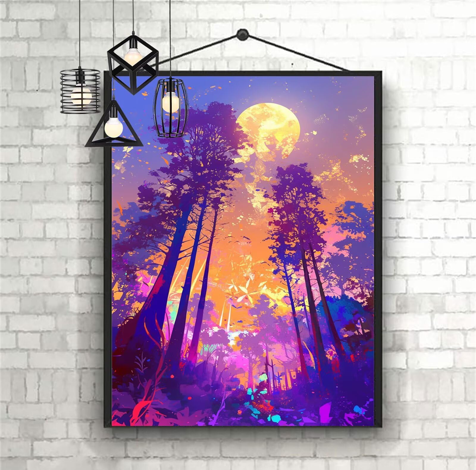 Malarstwo diamentowe dla dorosłych, księżyc 2026, malowanie według liczb, krajobraz 60 x 90 cm, sztuka diamentowa, kreatywny zestaw dla dorosłych, do majsterkowania, dekoracja ścienna, zestaw do