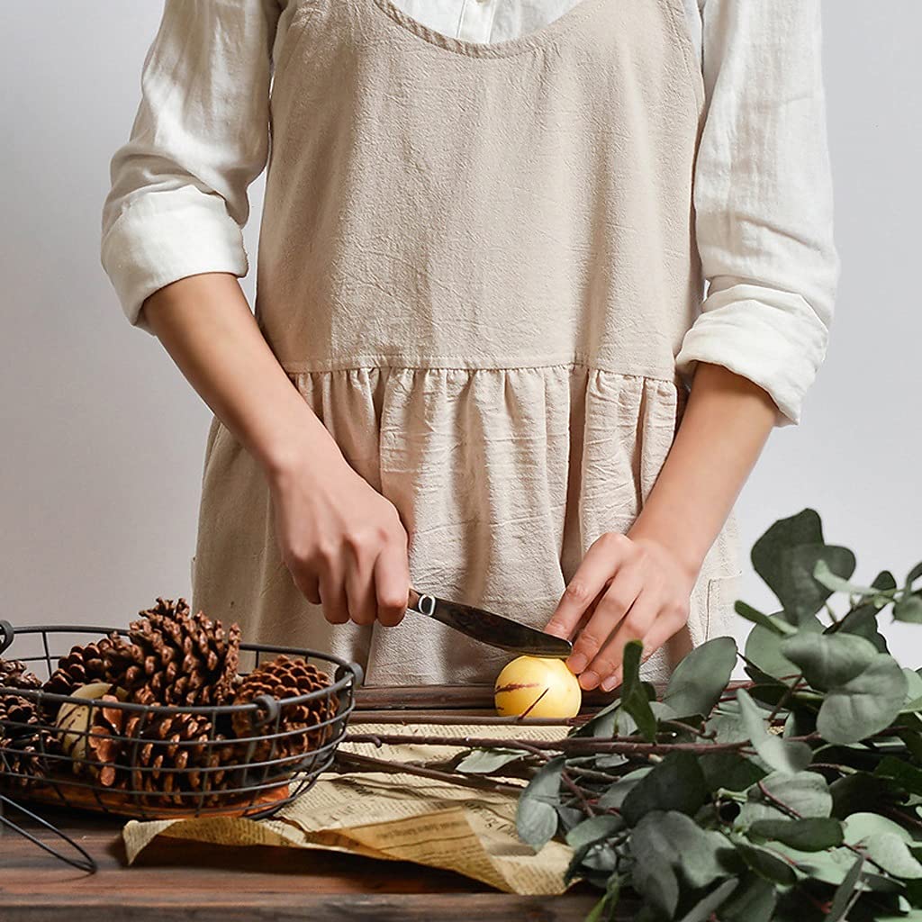 Tabliers Tablier à la Main en Coton en Coton, Cross-arrière avec Poches Bib Tablier, for Cuisine Cuisine Artiste Jardinage Peinture Cuisson Cadeau Surprise (Color : A, Taille : 150 * 175cm)