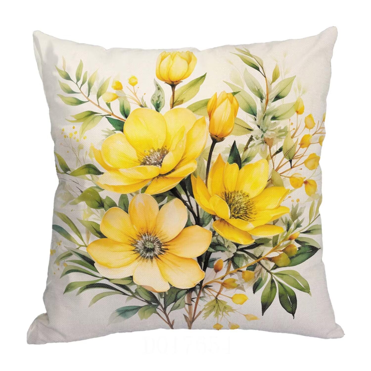 Fundas Cojines SuavesAmarillo Fundas Cojines Cuadradas Suaves Funda Almohada Cojines Suaves Sillas Jardin para Oficina Jardín Cama Sofá Banco Interior o Exterior Juego de 4 Funda Cojin Flor mu-429