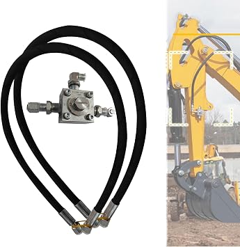 Three Way Diverter Valves for 1-2 Ton Chinese Mini Excavator with Quick Connects, with Flexible Hoses, 3 Way Diverter Valve Excavator Hydraulic Connection Block Full Kit1 Set