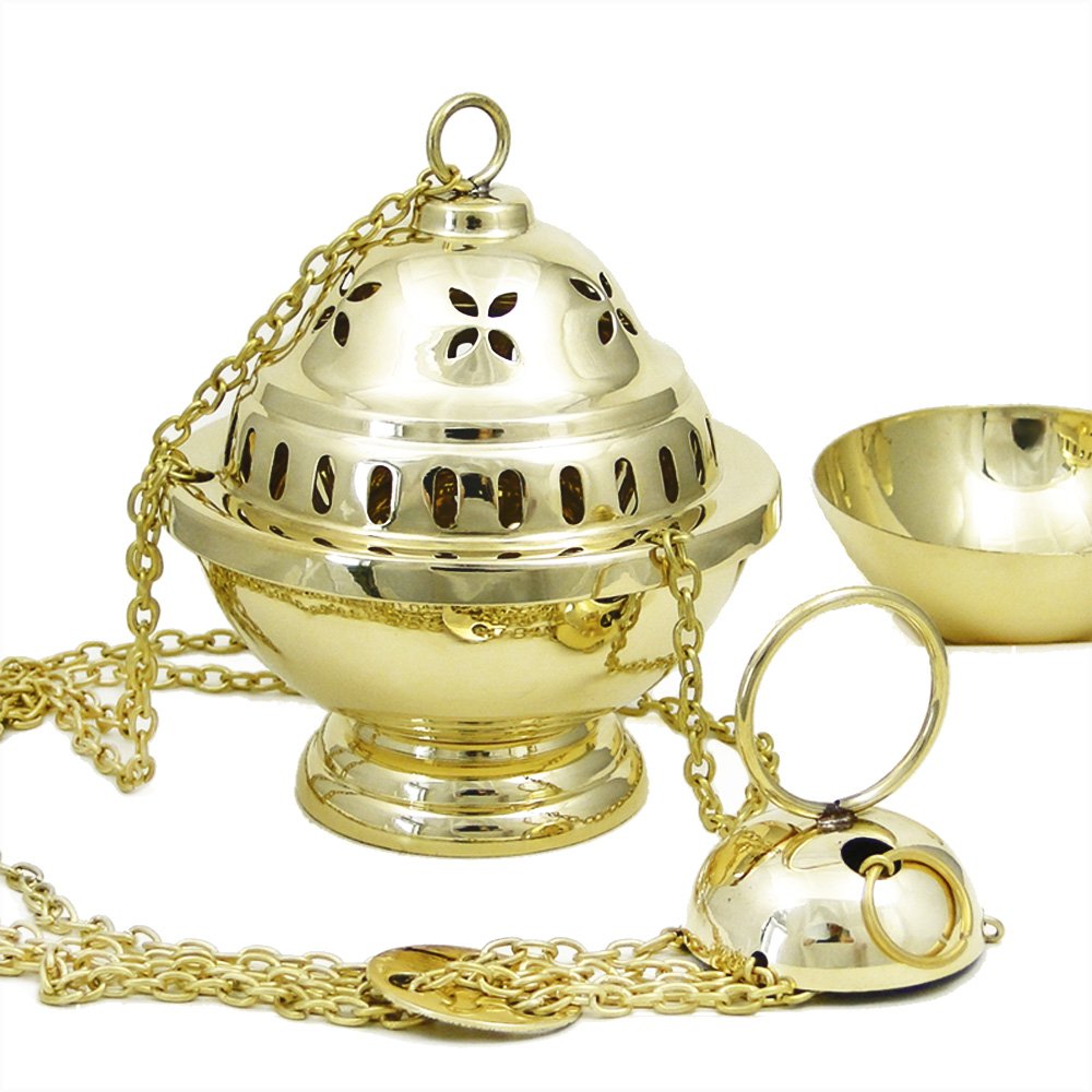 NKlaus Incense Burner Incense Burner with Insert Bowl Brass Handmade Gift 2914