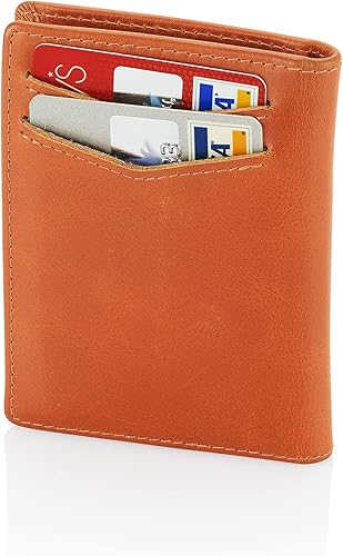 Miniatura 8 de Stealth Mode Cartera delgada con bolsillo frontal para hombre bloqueo RFID diseño delgado y minimalista cuero auténtico ventana de identificación y