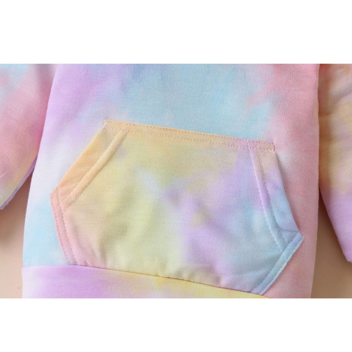 Sudadera para recién nacido, bebé, niña, traje batik, sudadera con capucha, parte superior, pantalón, conjunto de 2 piezas para otoño e invierno