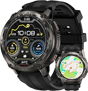 KOSPET KOSPET Tank T4 Smart Watch for Men, Full Stainless Steel, 6 Satellite GPS & Offline Maps, 100M Waterproof 45m Freediving, 50-Day Battery, Bluetooth Calls, 24/7 Heart Rate/Sleep Monitor