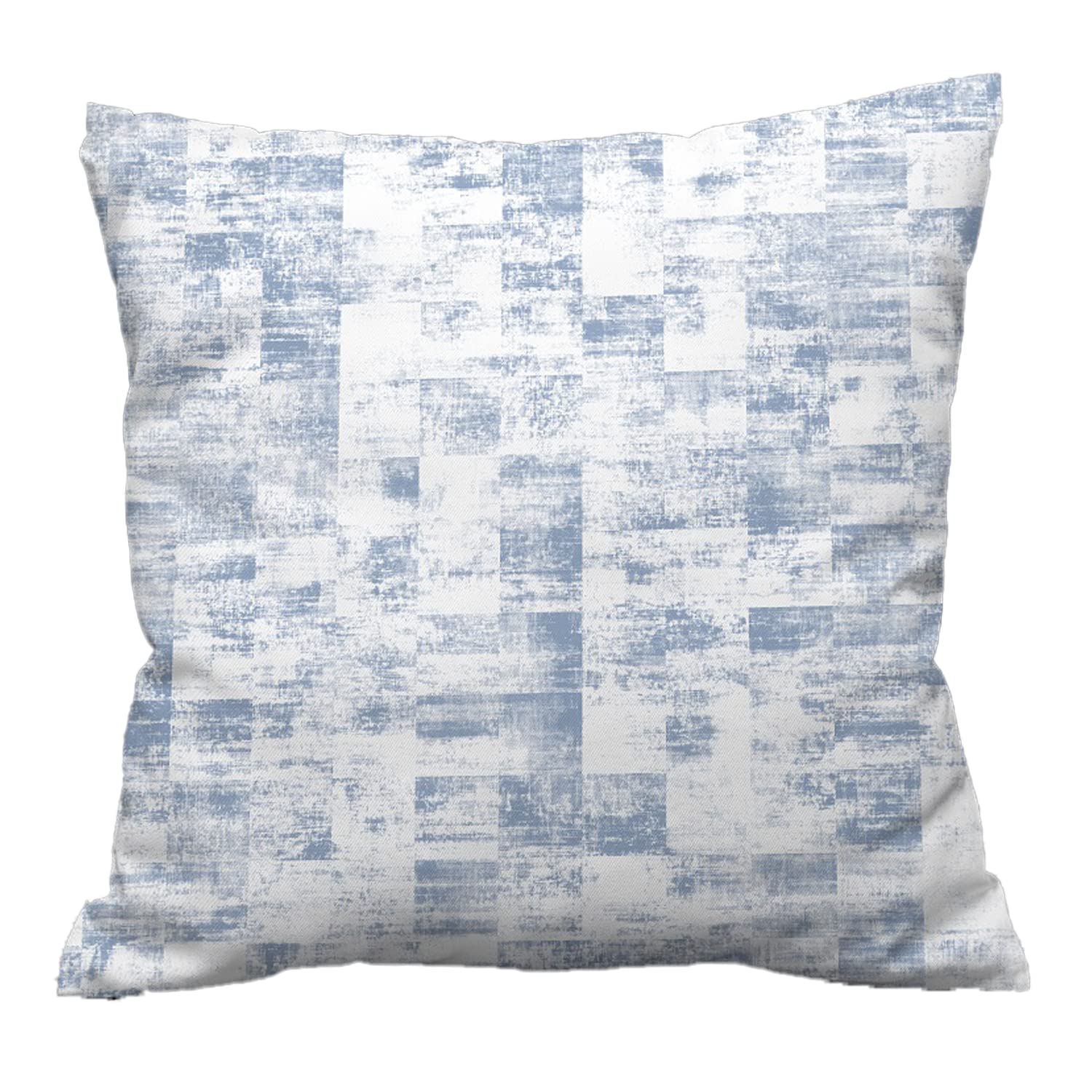 NightComfort 100% Cotton Cushion Cover Luxury Designer Indoor & Outdoor use - Texture Blue - Ideal For Sofas, Living Room, Bedroom, Rattan Garden Furniture Sets, Chairs, Benches (45x45cm) - Pack of 2