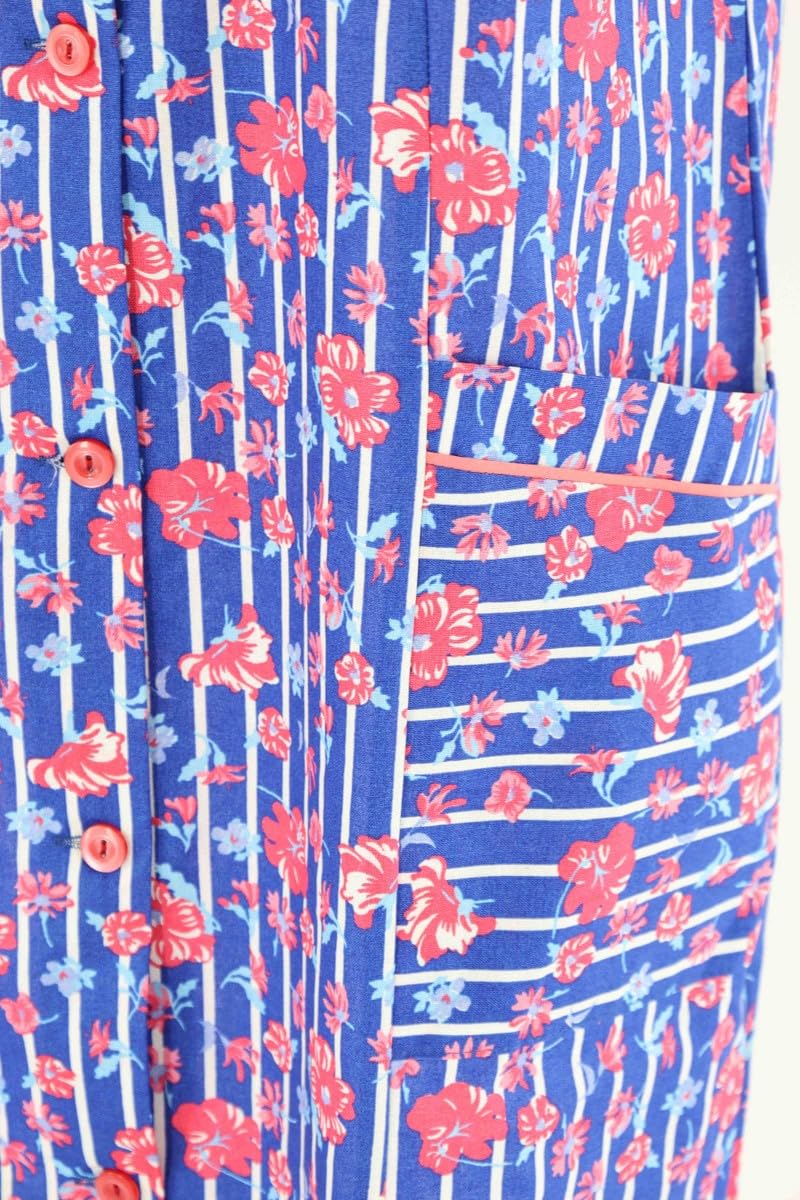 Knopfkittel Baumwolle bunt Kochschürze Hauskleid Kittel Schürze ohne Arm