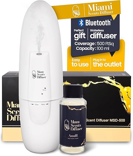 Difusor enchufable para aceites esenciales y aroma de hotel Amalfi, 500 pies cuadrados, difusor de pared enchufable de aceite esencial, difusor de