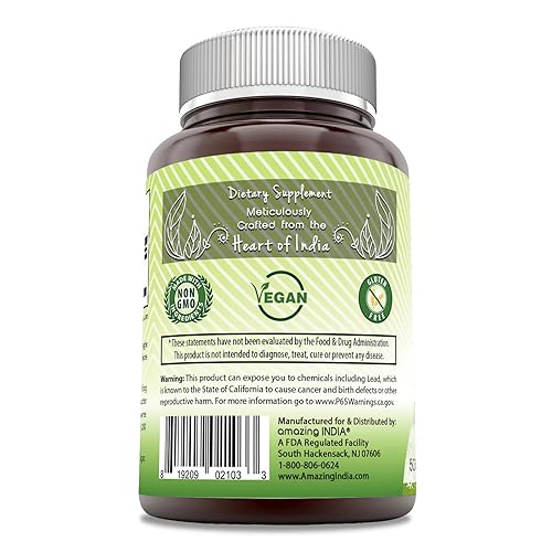 Miniatura 2 de Amazing India Amla (hecho con fruta natural de Amla) 500 mg 120 cápsulas vegetales Suplemento - Sin OMG, sin gluten