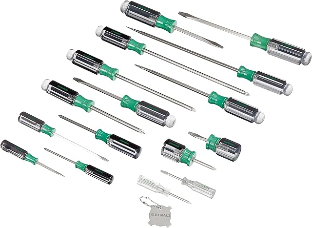 Amazon Brand Denali 17-Piece Slotted/Phillips Screwdriver Set