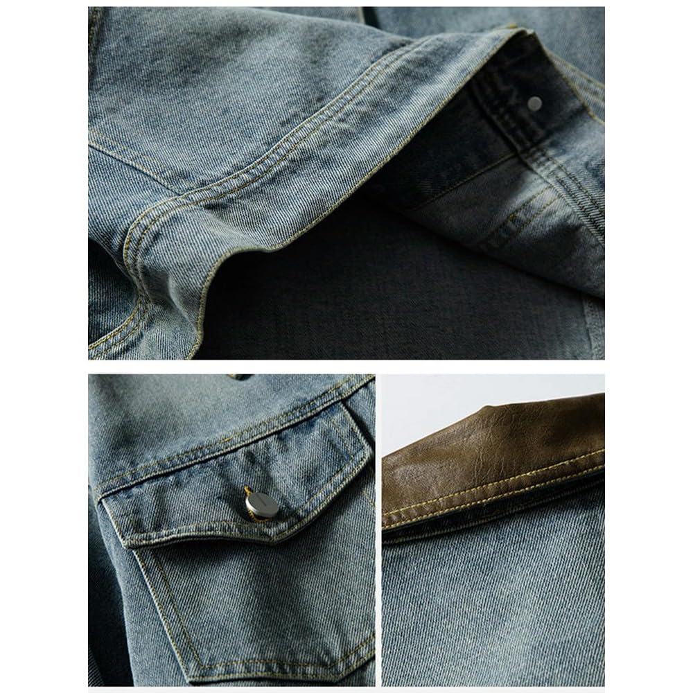 NYSDM Jesień Proste Solidne Old School Pocket Męskie Kurtki Dżinsowe Unisex Kobiety Jean Płaszcze Casual Retro Vintage Trendy Varsity