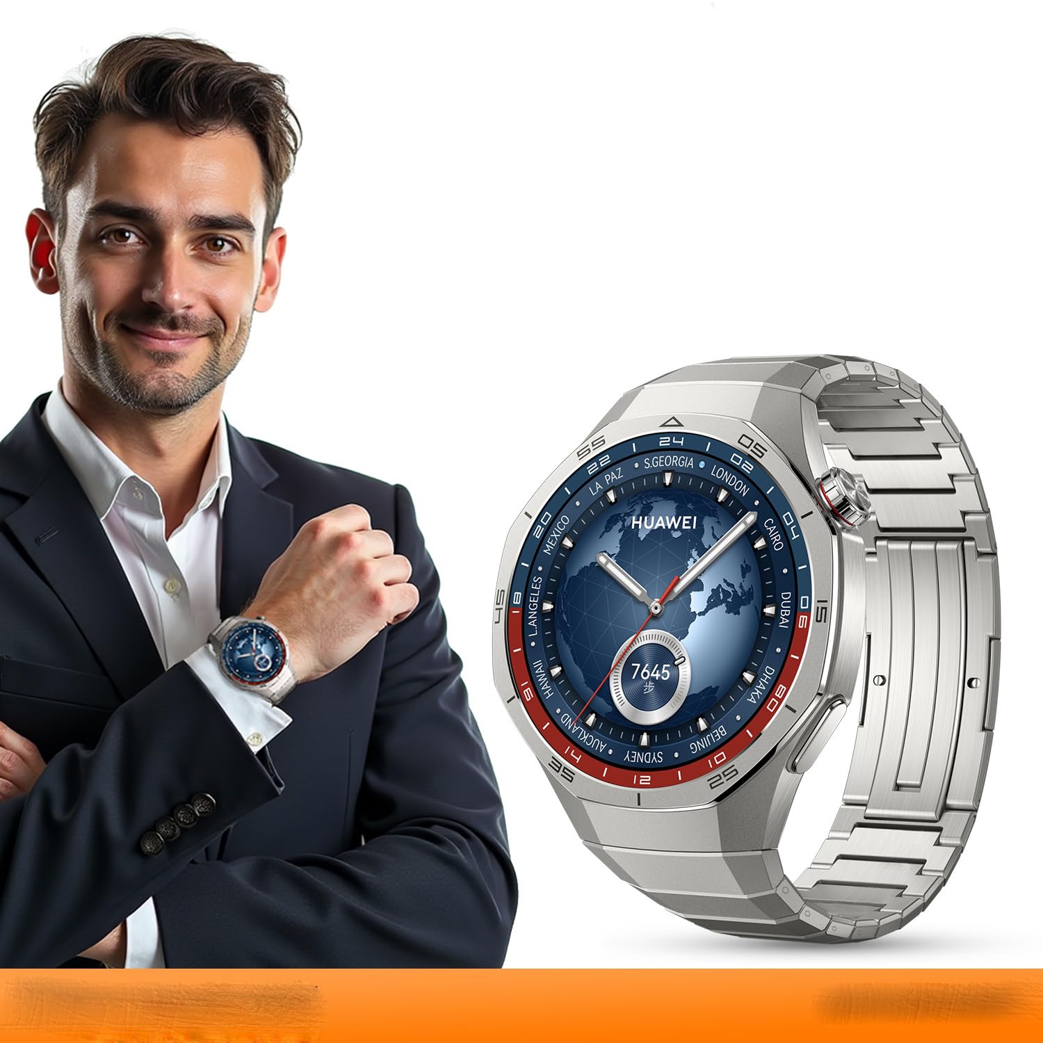 VeveXiao Correa de titanio resistente compatible con Huawei Watch GT 7 Pro/GT 6 Pro/GT 5 Pro de 46 mm, sin huecos, correa de repuesto de metal de aleación de titanio de lujo para hombre