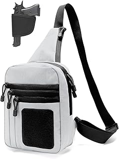 Concealed Carry Crossbody Bag for Men, Ccw Sling Bag EDC Carry Bag Shoulder Chest Pack Gun Bags for Handguns.