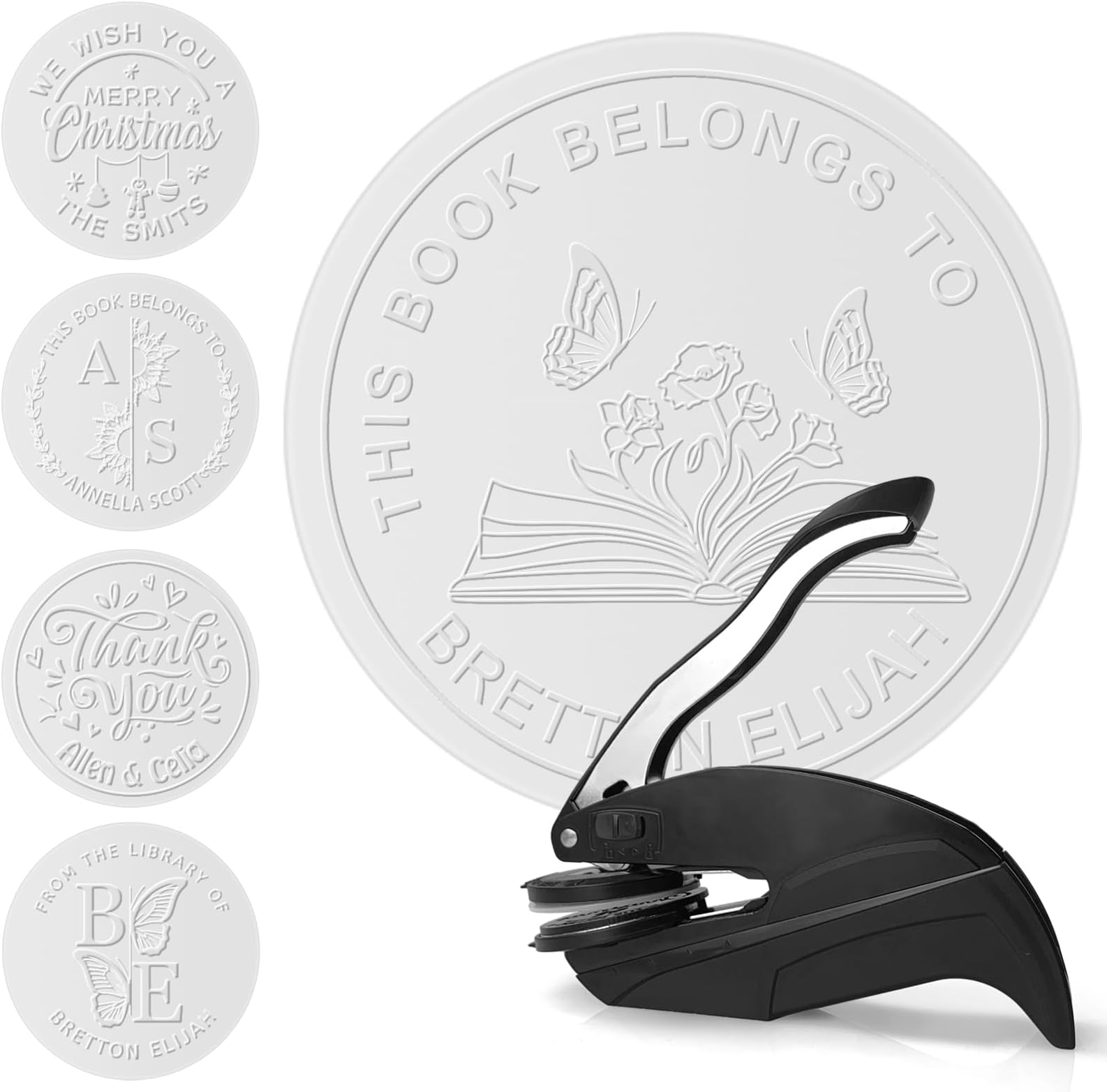 Book Embosser Personalized Round Embosser Custom Library Stamp Personal Seal Gifts for Readers Library