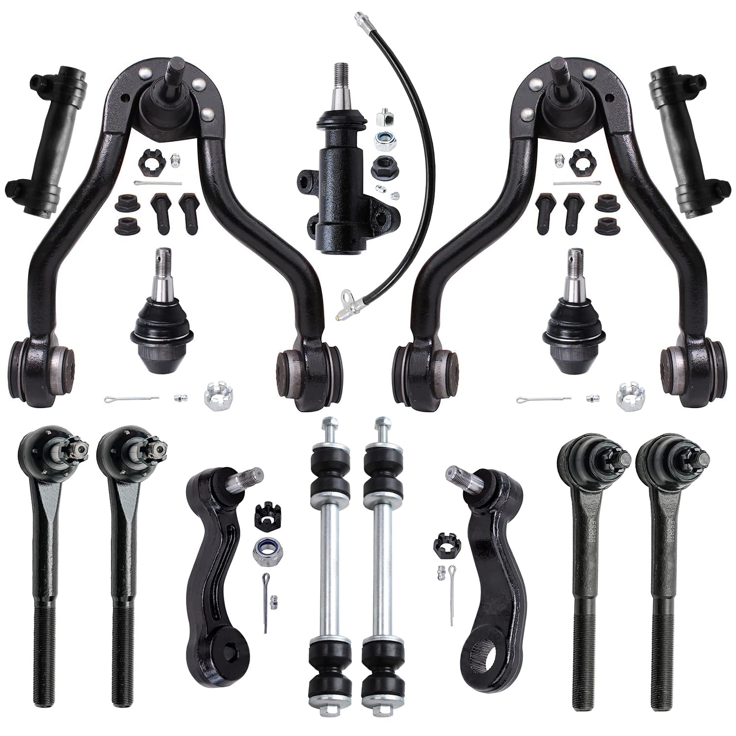 Detroit Axle - 4WD 15pc Front End Kit for Chevy GMC K1500 K2500 Suburban