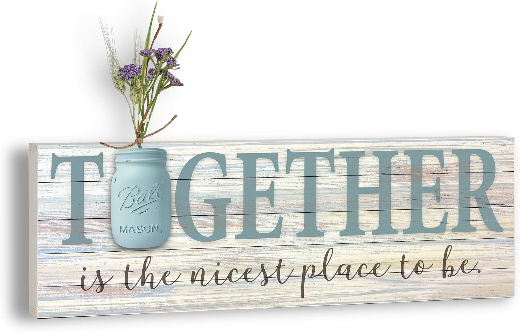 Imagine Design Together Mason Jar Word Box Plaque, Multi